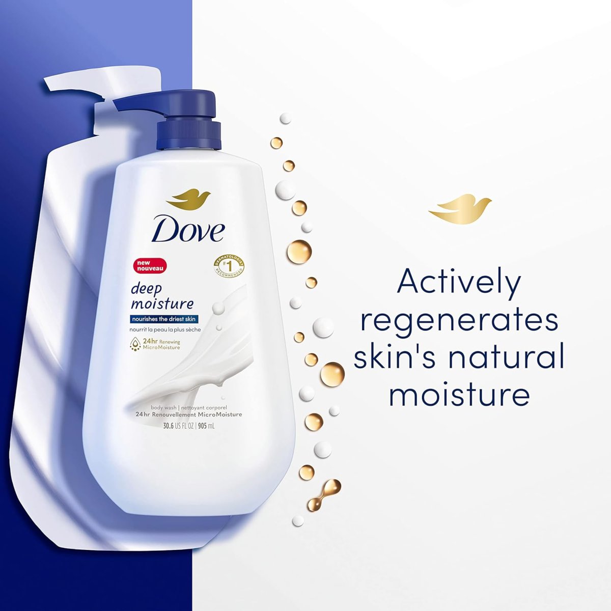 Sữa Tắm Dưỡng Ẩm  Dove Deep Moisture Renewing Body Wash - 2 Chai X 905ml