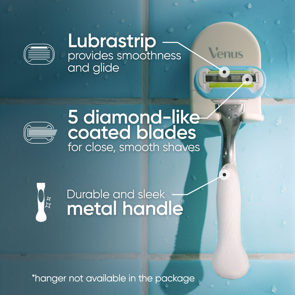 Dao Cạo Dành Cho Phụ Nữ Venus Platinum Extra Smooth Metal Women's Razor - 1 Tay Cầm Kim Loại Kèm 11 Lưỡi Thay Thế
