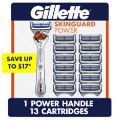Dao Cạo Dành Cho Nam Gillette SkinGuard Power Men's Razor  - Tay Cầm Kèm 13 Lưỡi Thay Thế