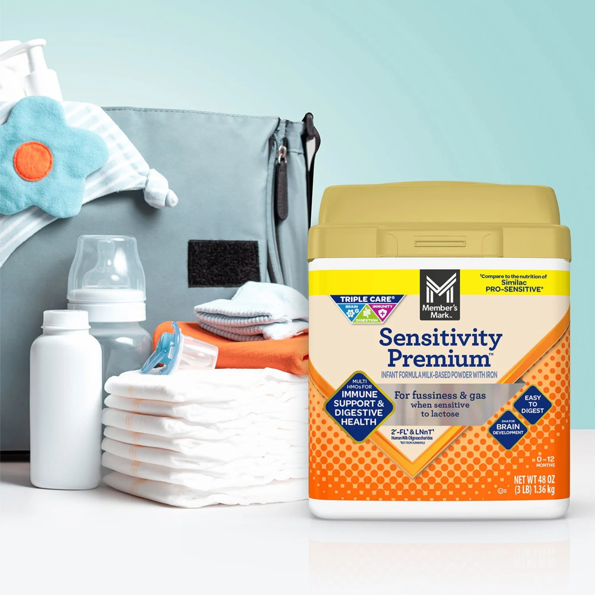 Sữa Công Thức Cho Bé Nhạy Cảm Với Lactose Member's Mark Sensitivity Premium Baby Formula - Hộp 1.36kg