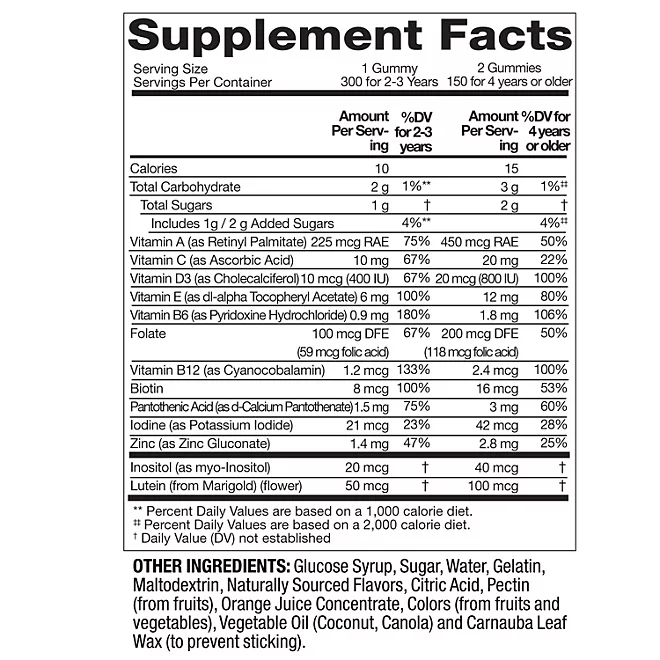 Kẹo Dẻo Bổ Sung Vitamin & Khoáng Chất Member's Mark Children's Multivitamin –  Hộp 300 Viên