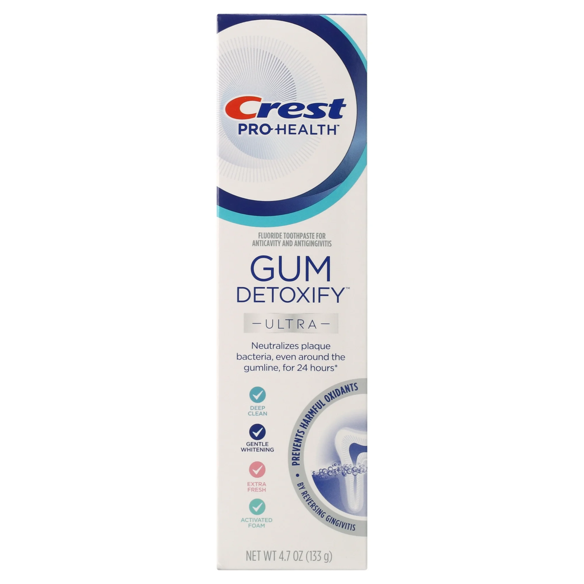 Kem Đánh Răng Crest Gum Detoxify Ultra Toothpaste - Set 4 Tuýp X 133g