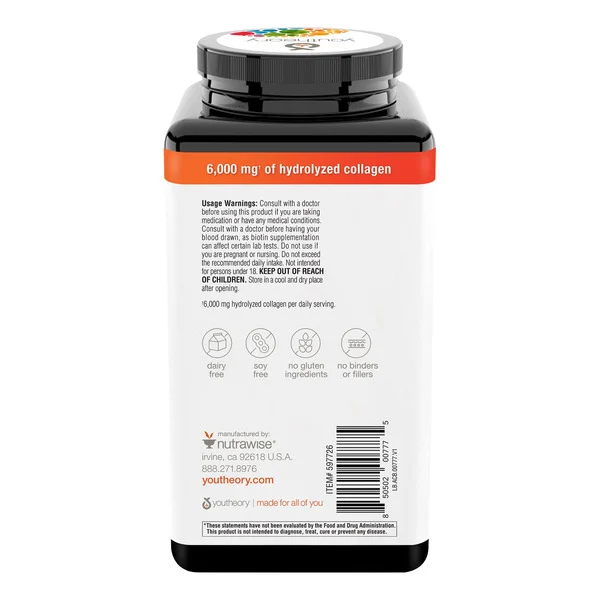 Viên Uống Youtheory Collagen Plus Biotin – Hộp 390 Viên