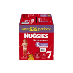 Tã Huggies Little Movers Baby Diapers Sizes 7 Cho Bé 10-17kg - Gói 96 Miếng