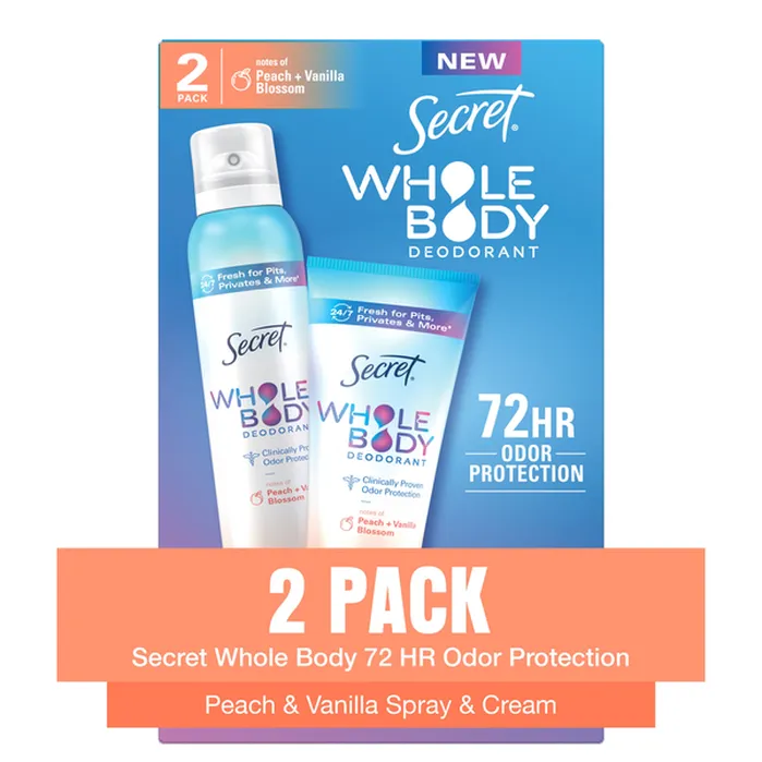 Bộ 2 Khử Mùi Toàn Thân Secret Whole Body Peach & Vanilla Blossom