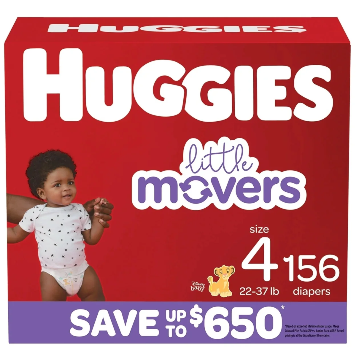 Huggies Little Movers Baby Diapers, Size 4 (22-37 lbs)
