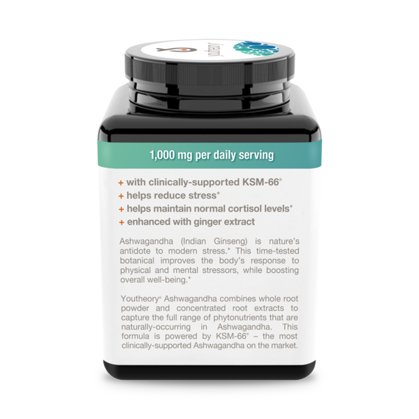 Viên Uống Nhân Sâm Youtheory Ashwagandha Giảm Căng Thẳng – Hộp 150 Viên