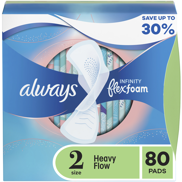 Băng Vệ Sinh Always Infinity FlexFoam Heavy Flow Với Flexi-Wings Không Mùi Size 2 - Hộp 80 Miếng