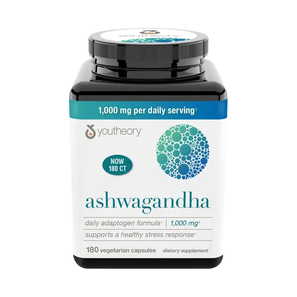 Viên Uống Youtheory Ashwagandha 1000 mg – Hộp 180 Viên