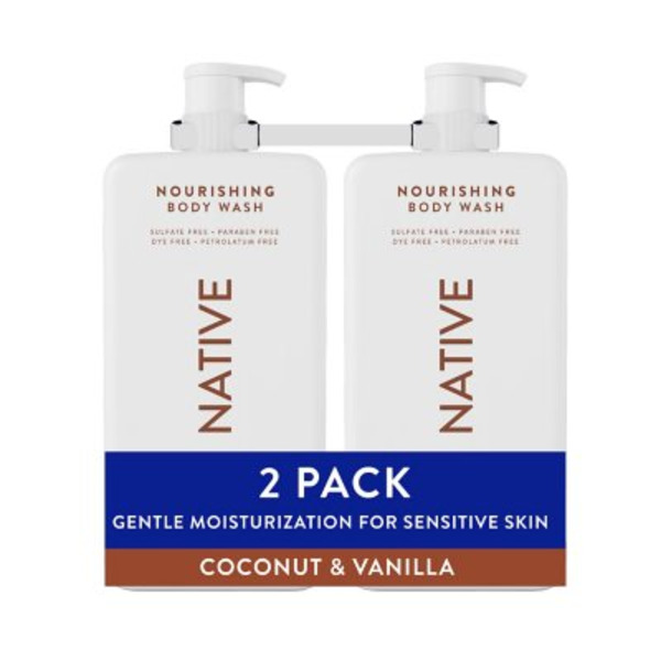 Sữa Tắm Dưỡng Ẩm Hương Dừa và Vani Native Nourishing Body Wash Coconut & Vanilla - 2 Chai X 1.06L