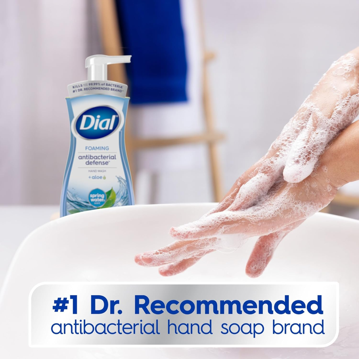 Xà Phòng Rửa Tay Tạo Bọt Kháng Khuẩn Dial Antibacterial Foaming Hand Soap Spring Water - 4 Chai X 221ml
