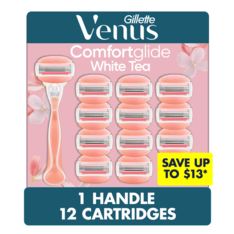 Bộ Dao Cạo Dành Cho Phụ Nữ Gillette Venus ComfortGlide White Tea - 1 Tay Cầm và 12 Lưỡi Cạo