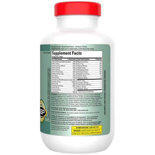 Viên Uống Kirkland Signature Adult 50+ Mature Multi Vitamins & Minerals - Hộp 400 Viên