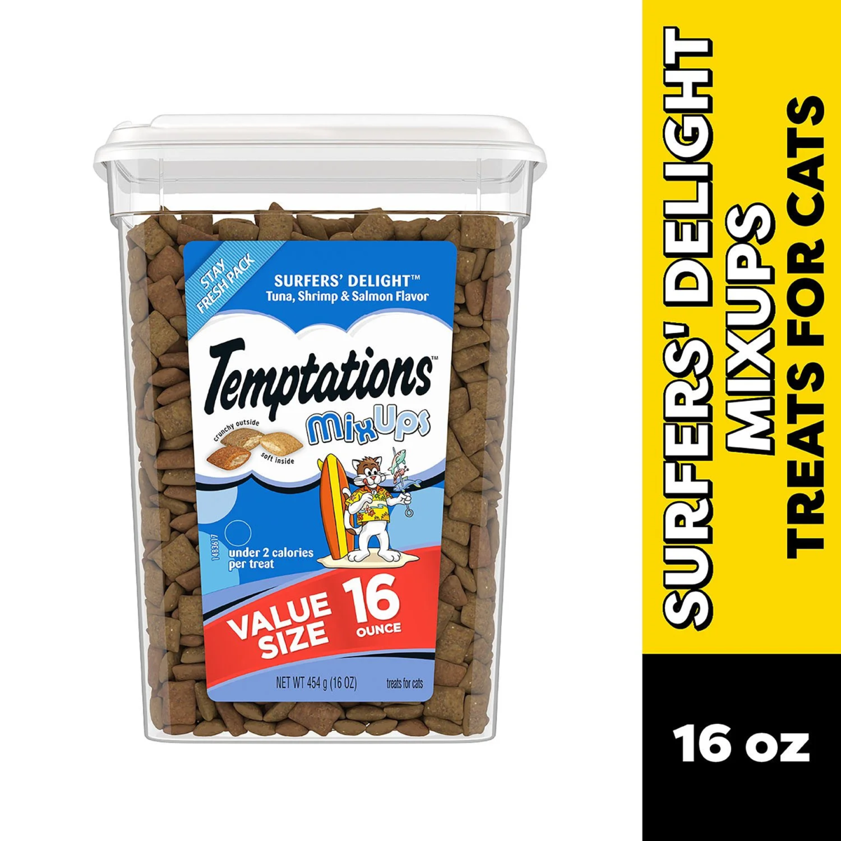 Bánh Thưởng Cho Mèo TEMPTATIONS Variety Pack – Bộ 3 Hộp 454 g (Vị Gà, Catnip & Hải Sản)