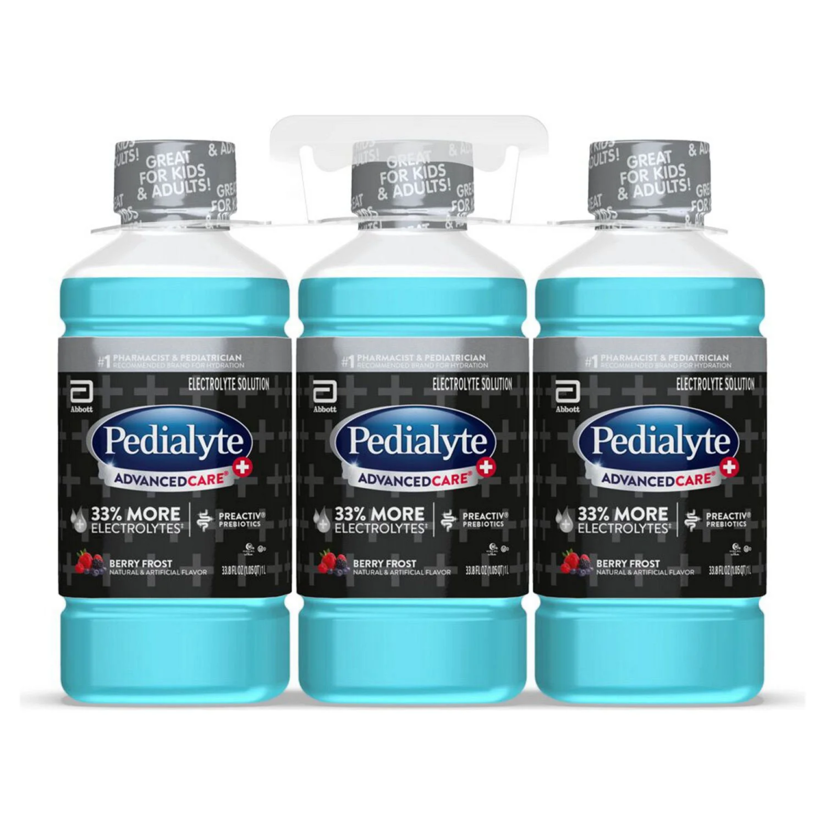 Nước Điện Giải Pedialyte AdvancedCare Plus Electrolyte Solution Berry Frost - Set 3 Chai X 1 Lít