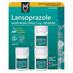 Viên Uống Hỗ Trợ Giảm Ợ Nóng & Kiểm Soát Axit Dạ Dày Member's Mark Lansoprazole 15 mg – 3 Hộp X 14 Viên