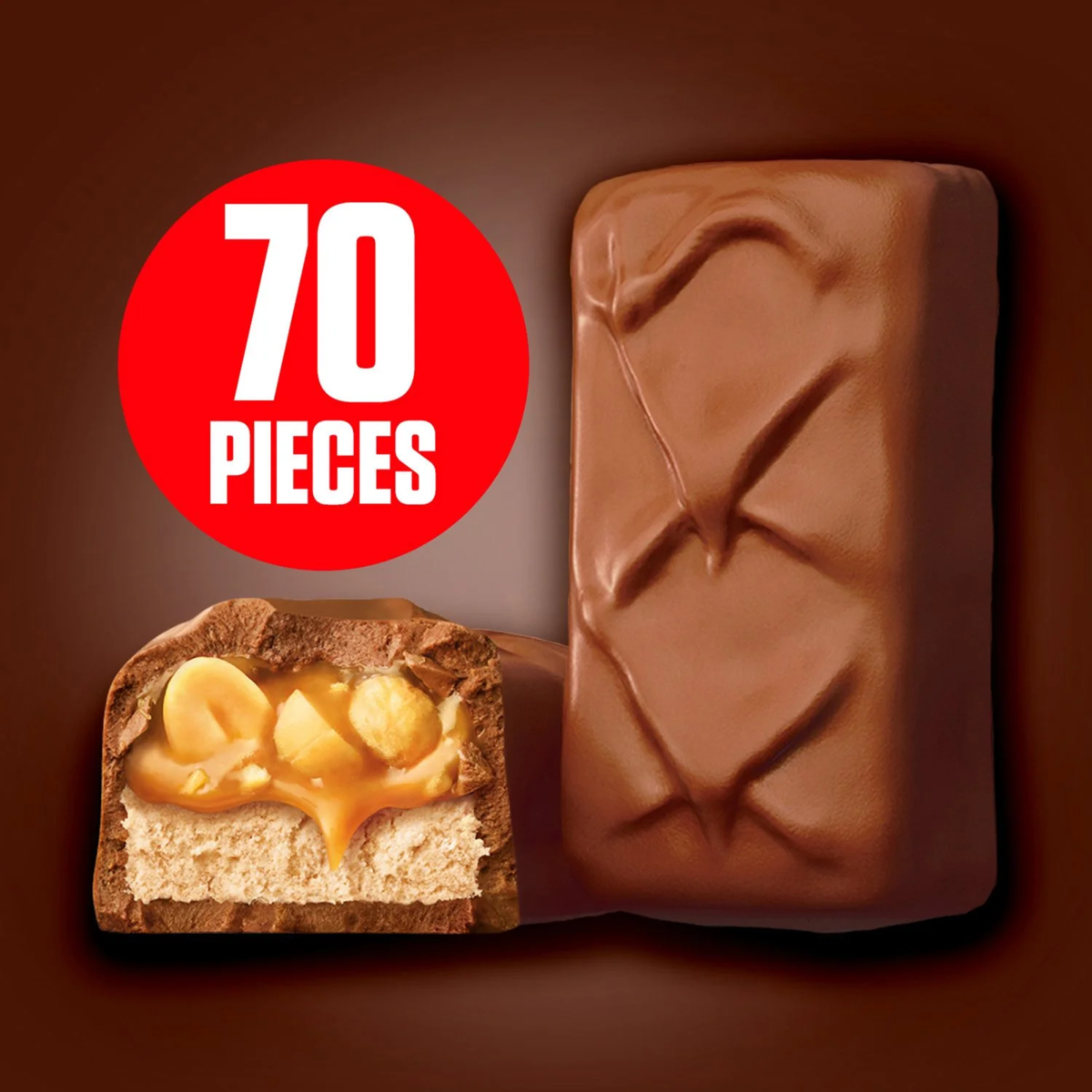 Kẹo SNICKERS Milk Chocolate Easter Candy Bars, Fun Size - Túi 70 Viên