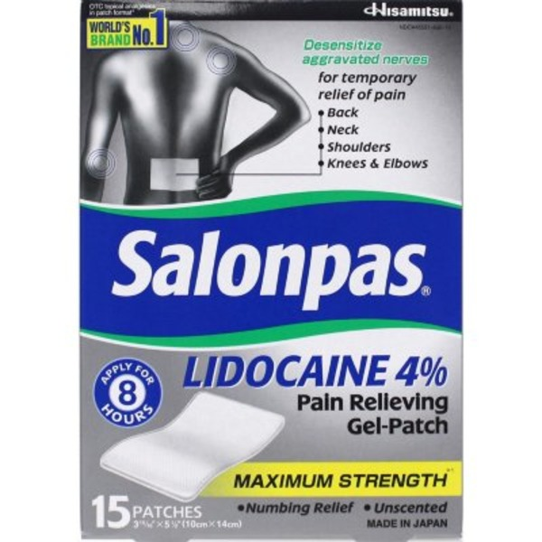 Miếng Dán Giảm Đau Salonpas Lidocaine – Hộp 15 Miếng