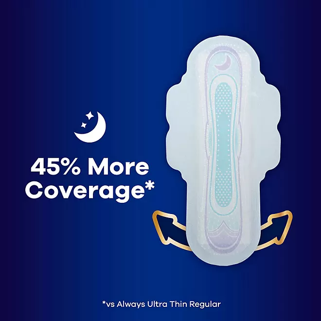 Băng Vệ Sinh Mỏng Qua Đêm Always Ultra Thin Overnight Pads with Wings Không Mùi Size 4 - Hộp 80 Miếng