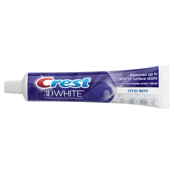 Kem Đánh Răng Làm Trắng Crest 3D White Vivid Mint Ultra Whitening Toothpaste - 5 Tuýp X 147g