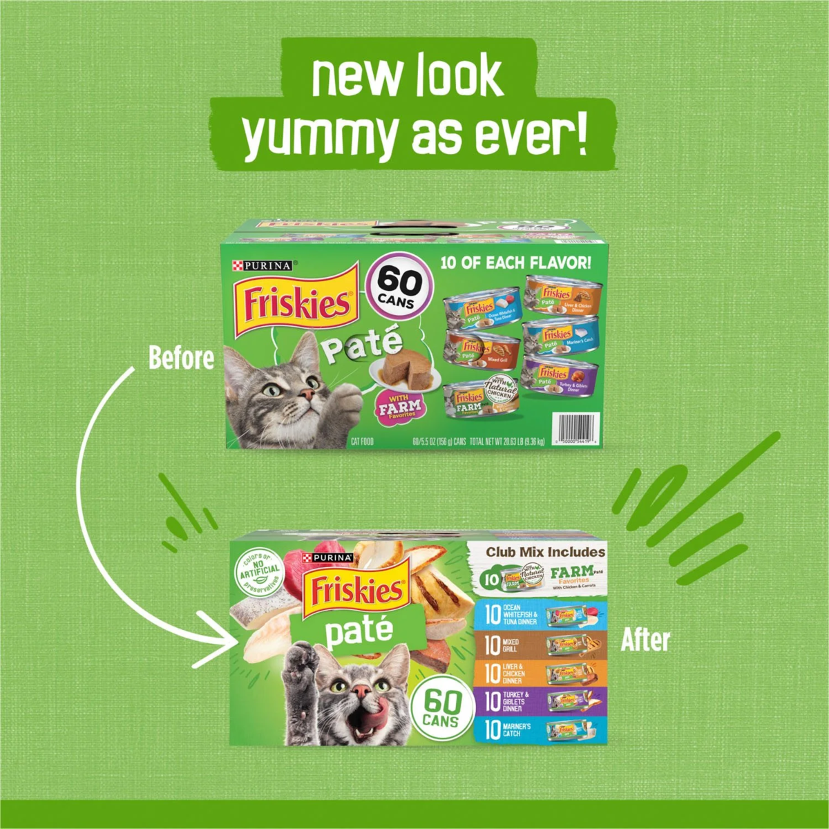 Pate Mèo Purina Friskies Đa Hương Vị Cho Mèo Trưởng Thành – Hộp 60 Lon 156 g